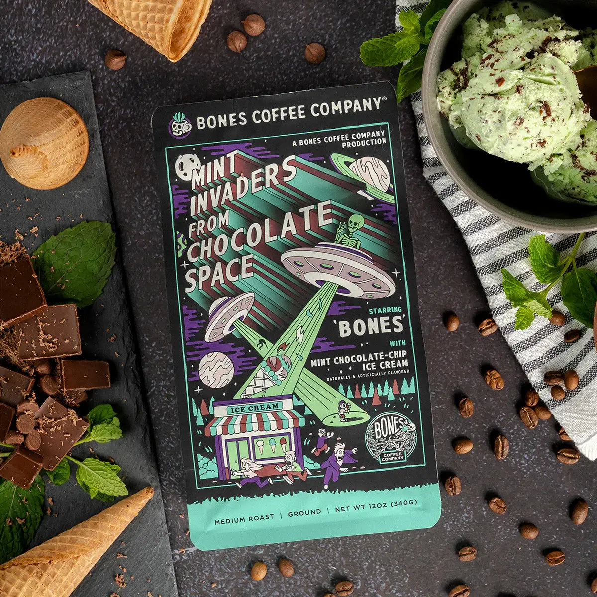 Mint Invaders Flavored Coffee | 12oz | Ground