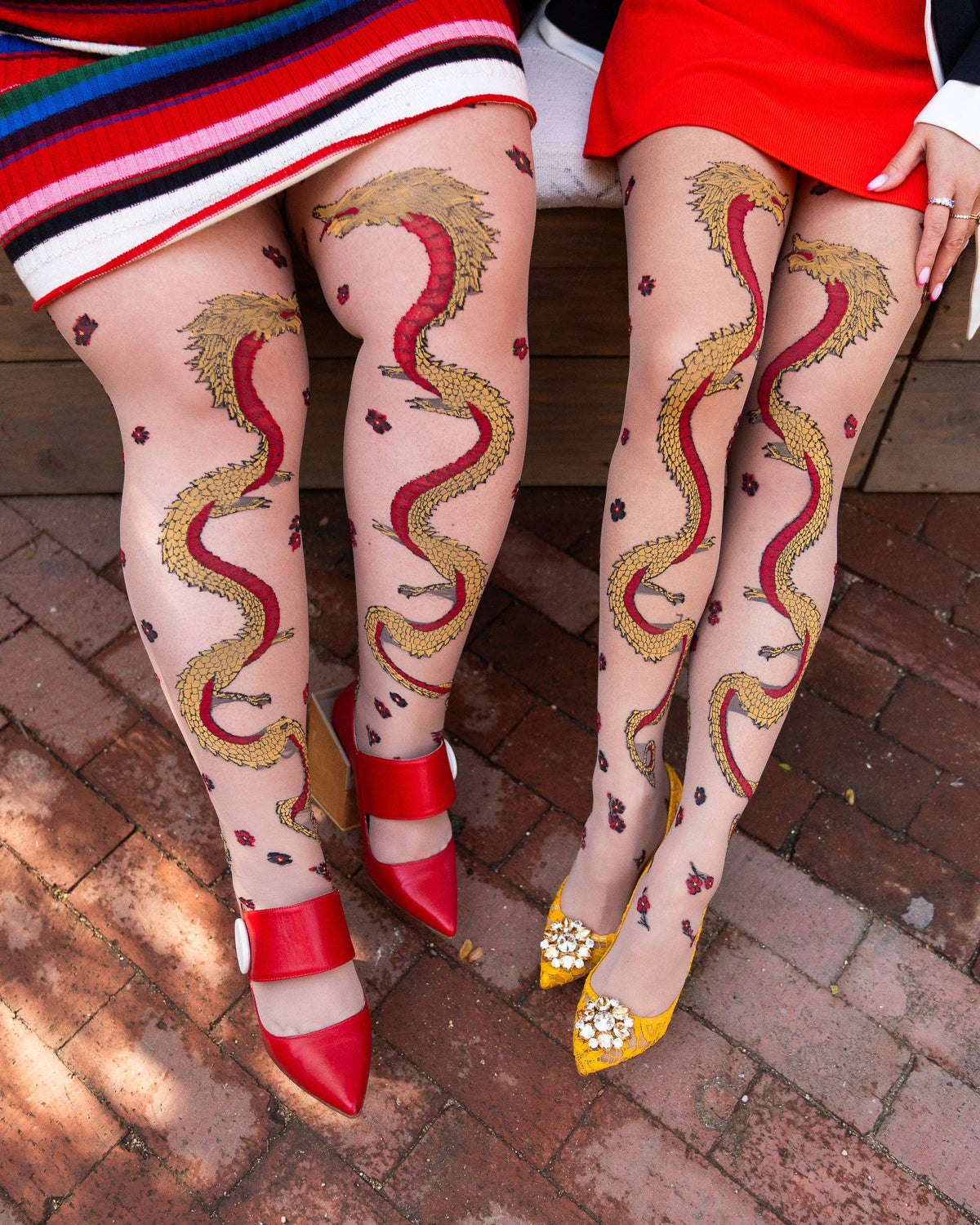 Year of the Dragon Sheer Tights: Fits US  W 0-6