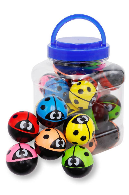 Ladybug Polymer Bouncy Stress Ball - 24 Pcs: ASSORTED / ONE SIZE