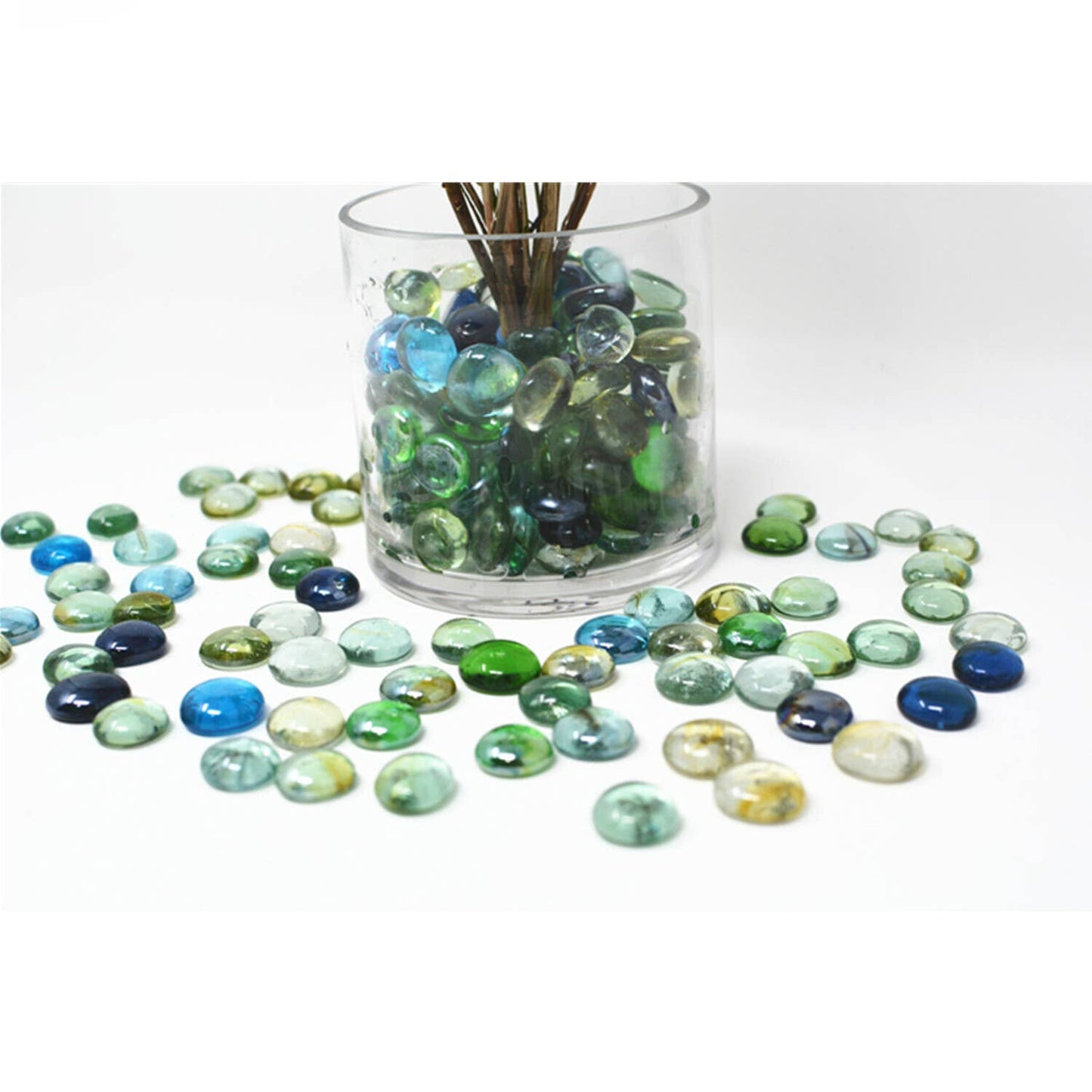 1 Lb Bag Mixed Color Flat Glass Stones