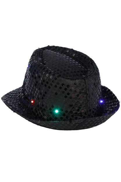 Fedora - Embellished, Sparkly Sequins, LED Light-Up