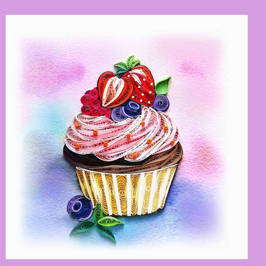 Cup cake Quilling, every day card EV-11
