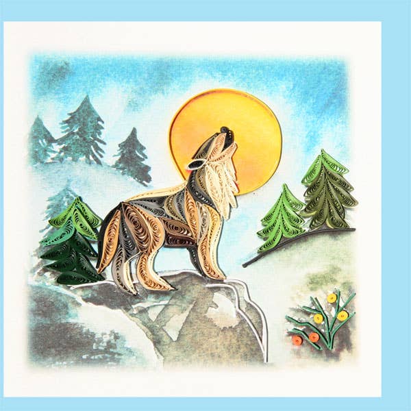 Wolf Quilling Card, Animal, everyday card,, Animal, everyday card AN-70