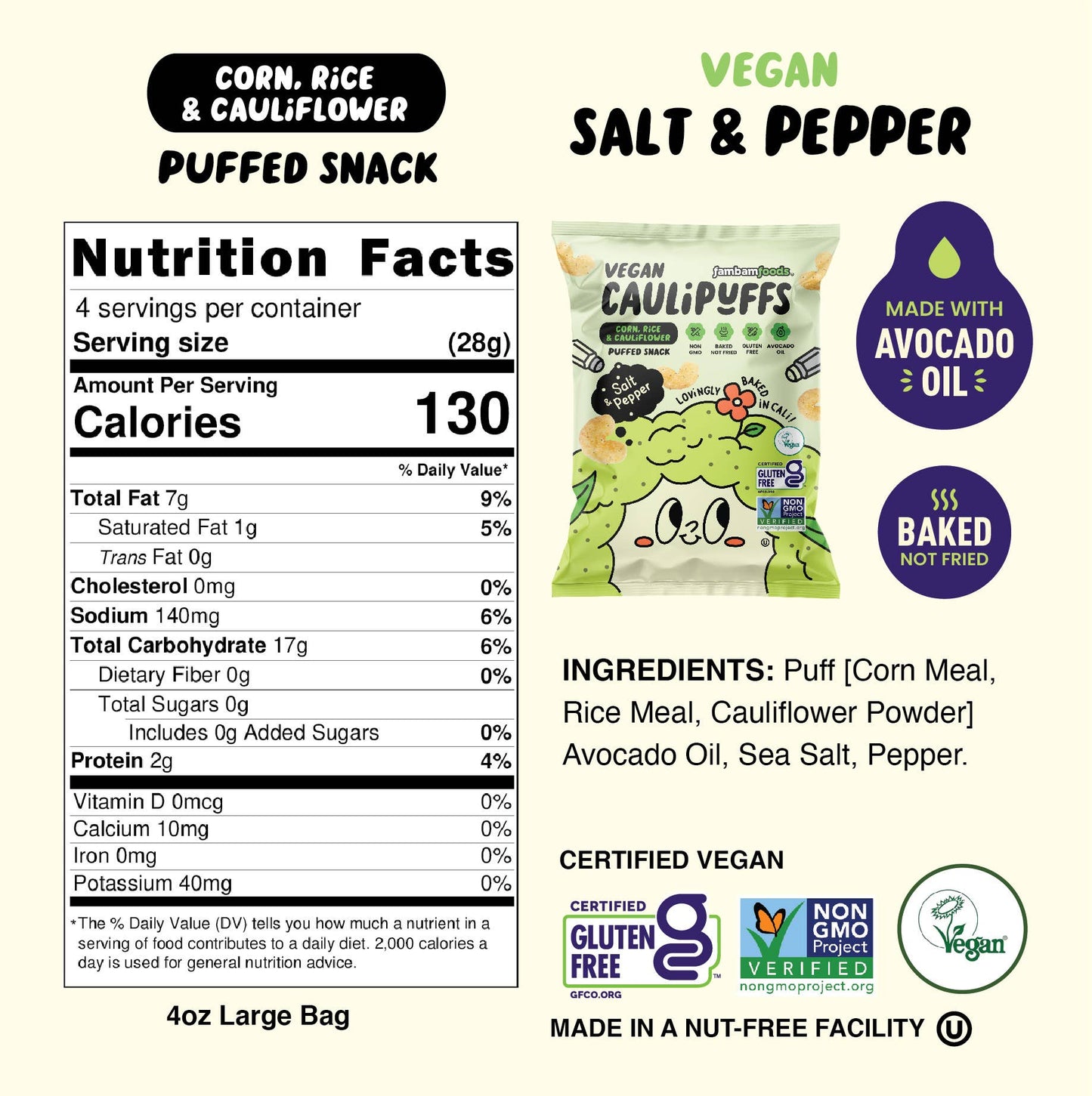 CauliPuffs Vegan Salt & Pepper