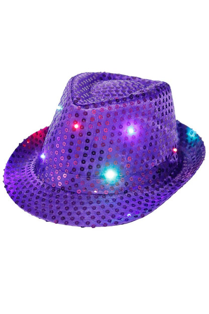 Fedora - Embellished, Sparkly Sequins, LED Light-Up