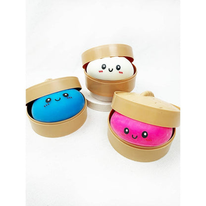 GLOW IN DARK Mystery Dumpling Squishy with Steamer- Color will Vary