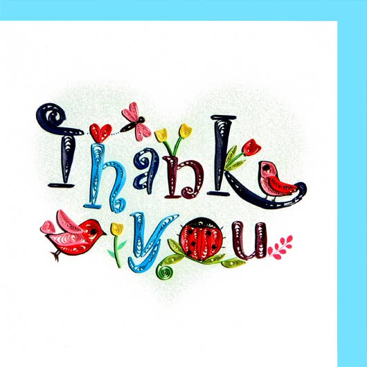 Thank you note, handmade quilling card, everyday card TH-51