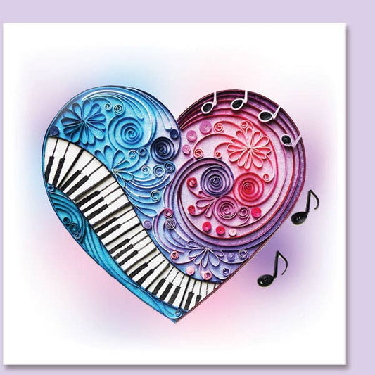 Love piano quilling card, greeting card, love card LV-42