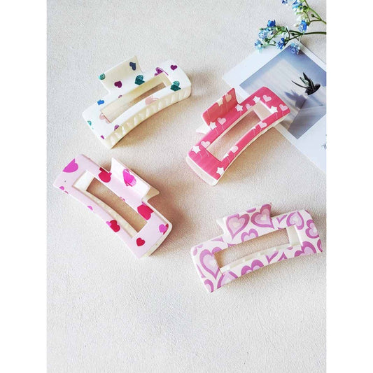 Heart Print Claw Clips