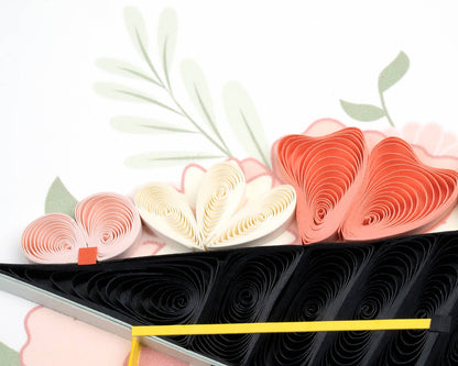 Floral Mortar Board Graduation Card