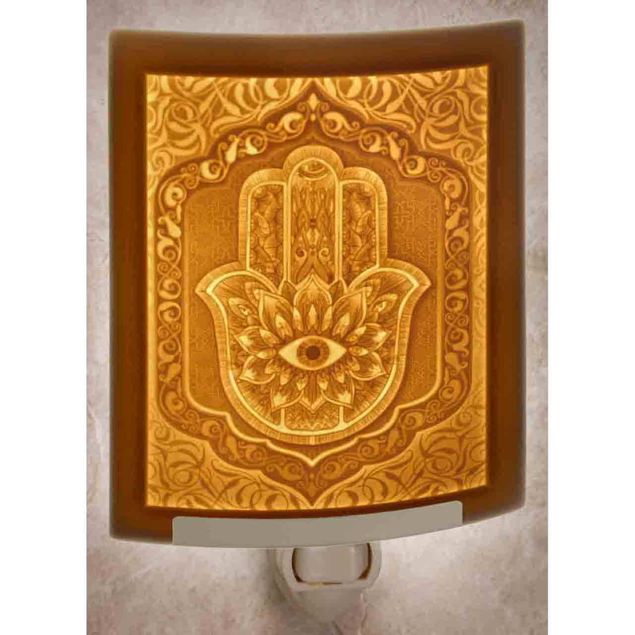 Hamsa Porcelain Lithophane Night Light