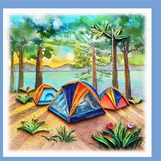 Camping ten Quilling card, everyday card, greeting card EV-19
