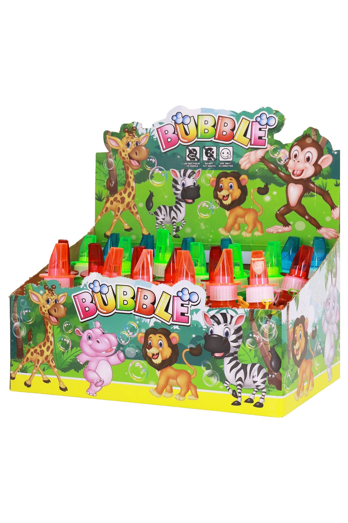 Colorful T-Rex Dinosaur Bottle Bubble Wand Whistle
