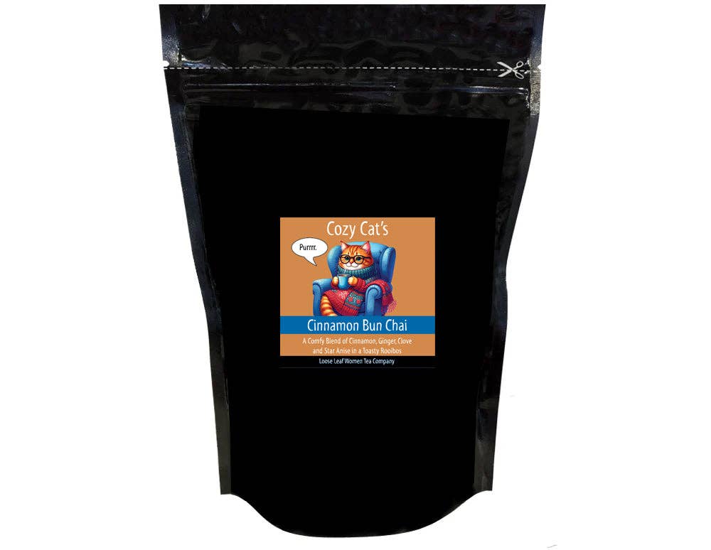 Cozy Cat's Cinnamon Bun Chai: 2 oz Pouch