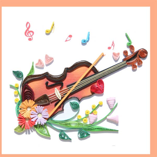 Violin handmade quilling card, everyday card TH-33