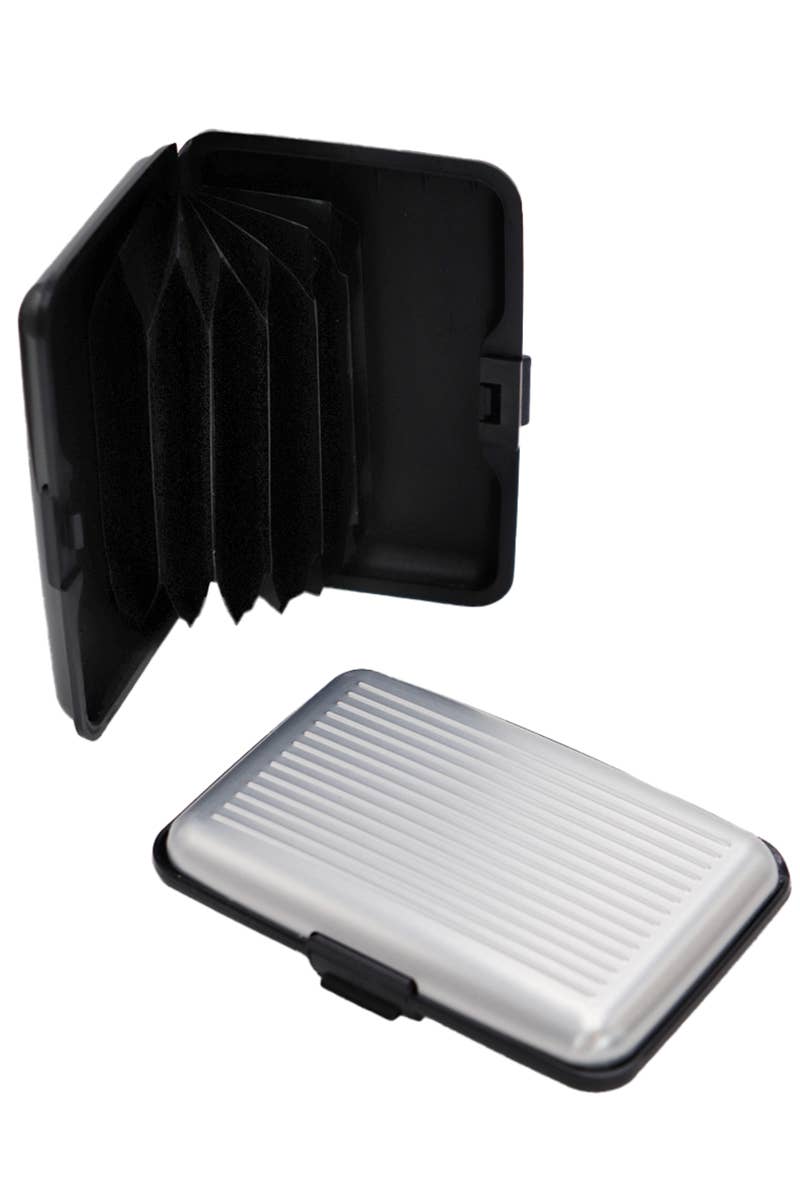Metallic Glossed Card Holder Caddy Case