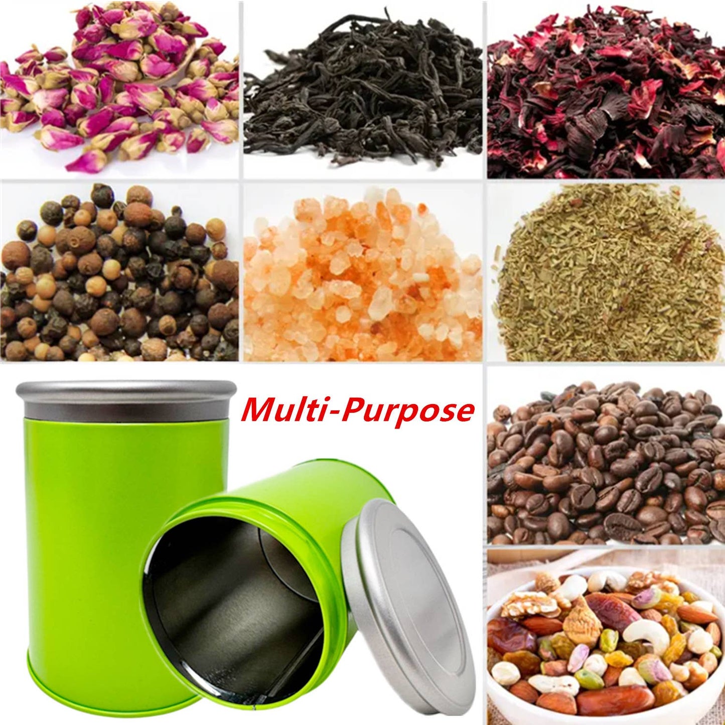 Large Airtight Metal Tea Tins with Lids 27oz/800ml Container