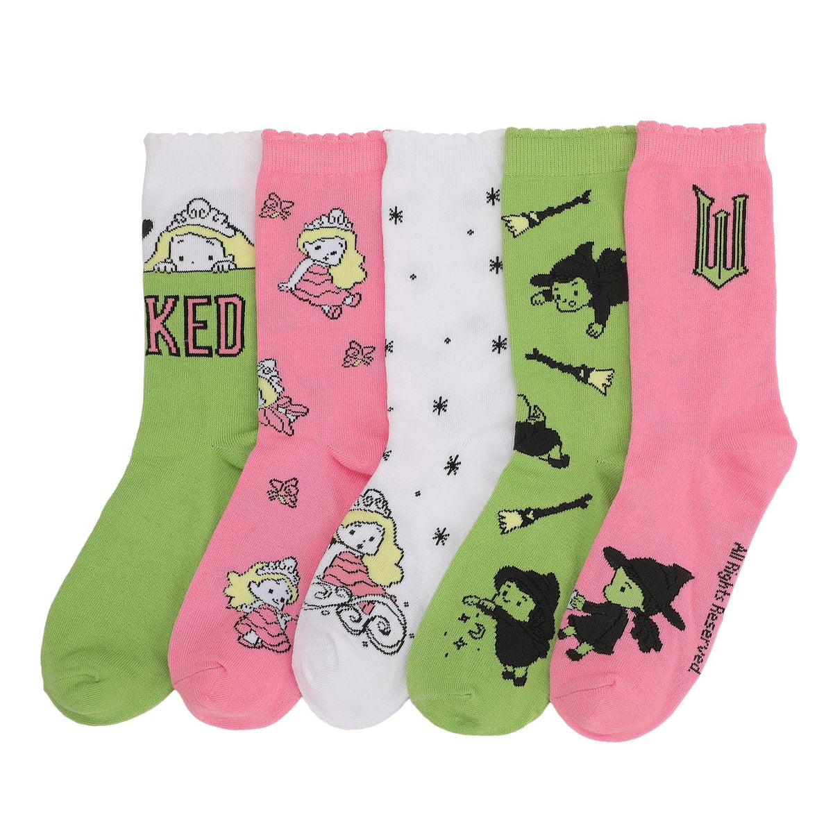 Wicked Glinda and Elphaba Casual Crew Socks 4 Pack