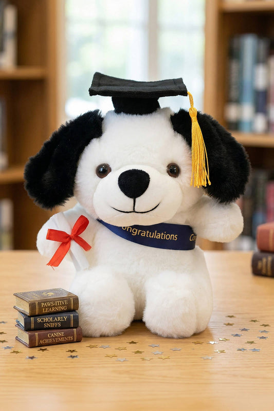 Graduation Puppy Dog Soft Stuffed Plush