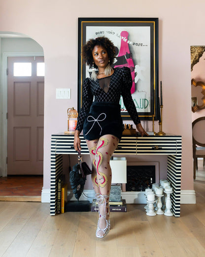 Year of the Dragon Sheer Tights: Fits US W 14-20