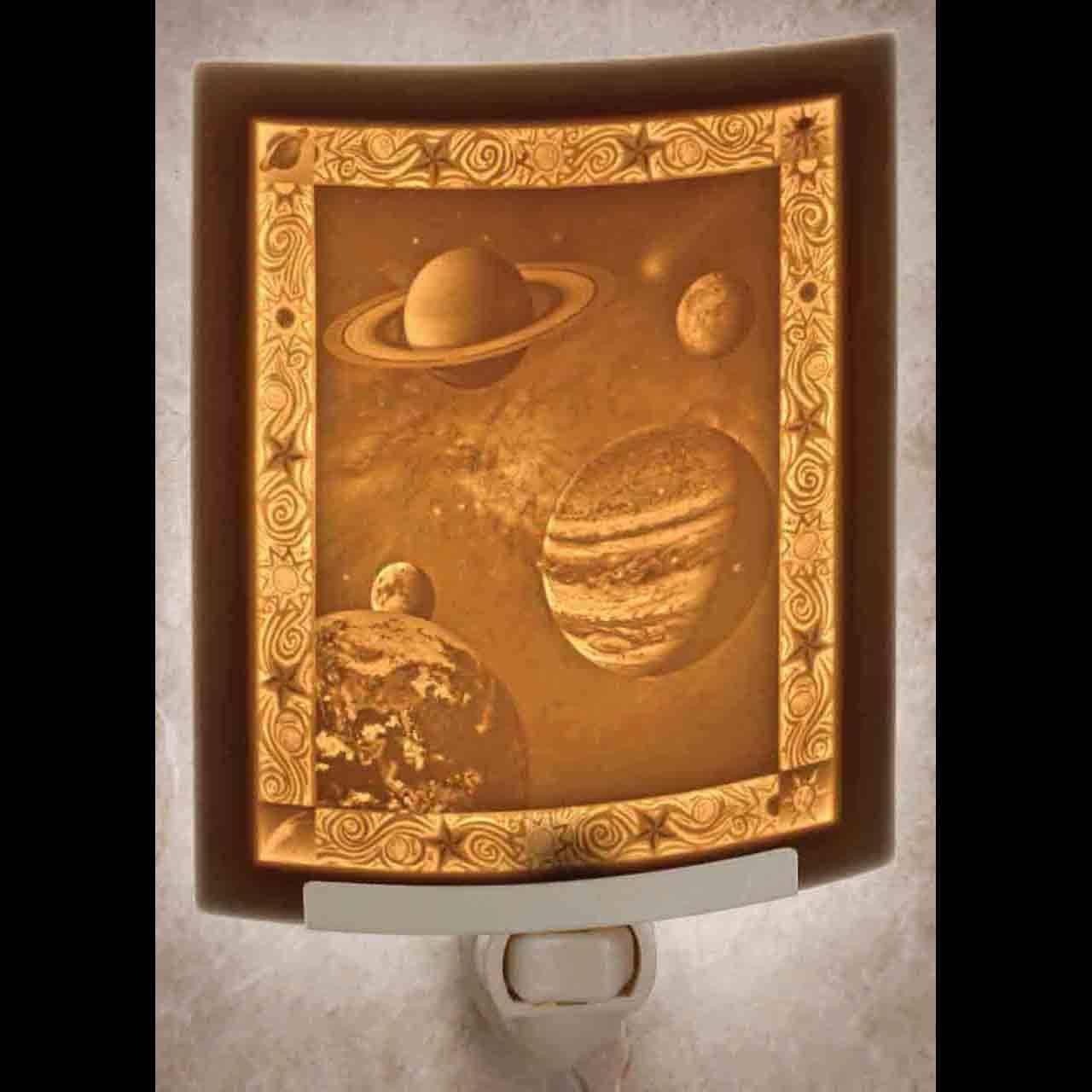 Celestial Bodies Porcelain Lithophane Night Light