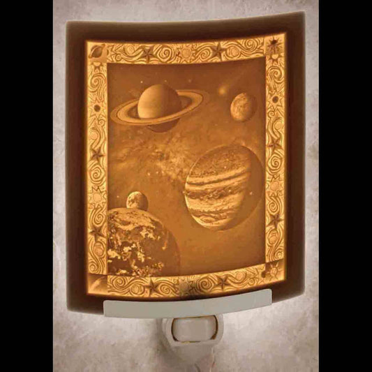 Celestial Bodies Porcelain Lithophane Night Light