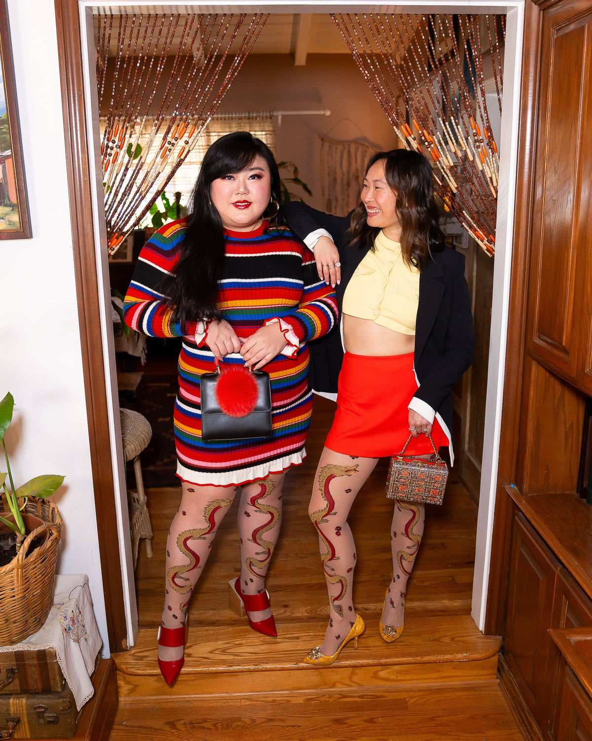 Year of the Dragon Sheer Tights: Fits US  W 0-6