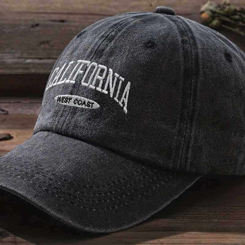 Washed Distressed Baseball Cap - Dark Grey