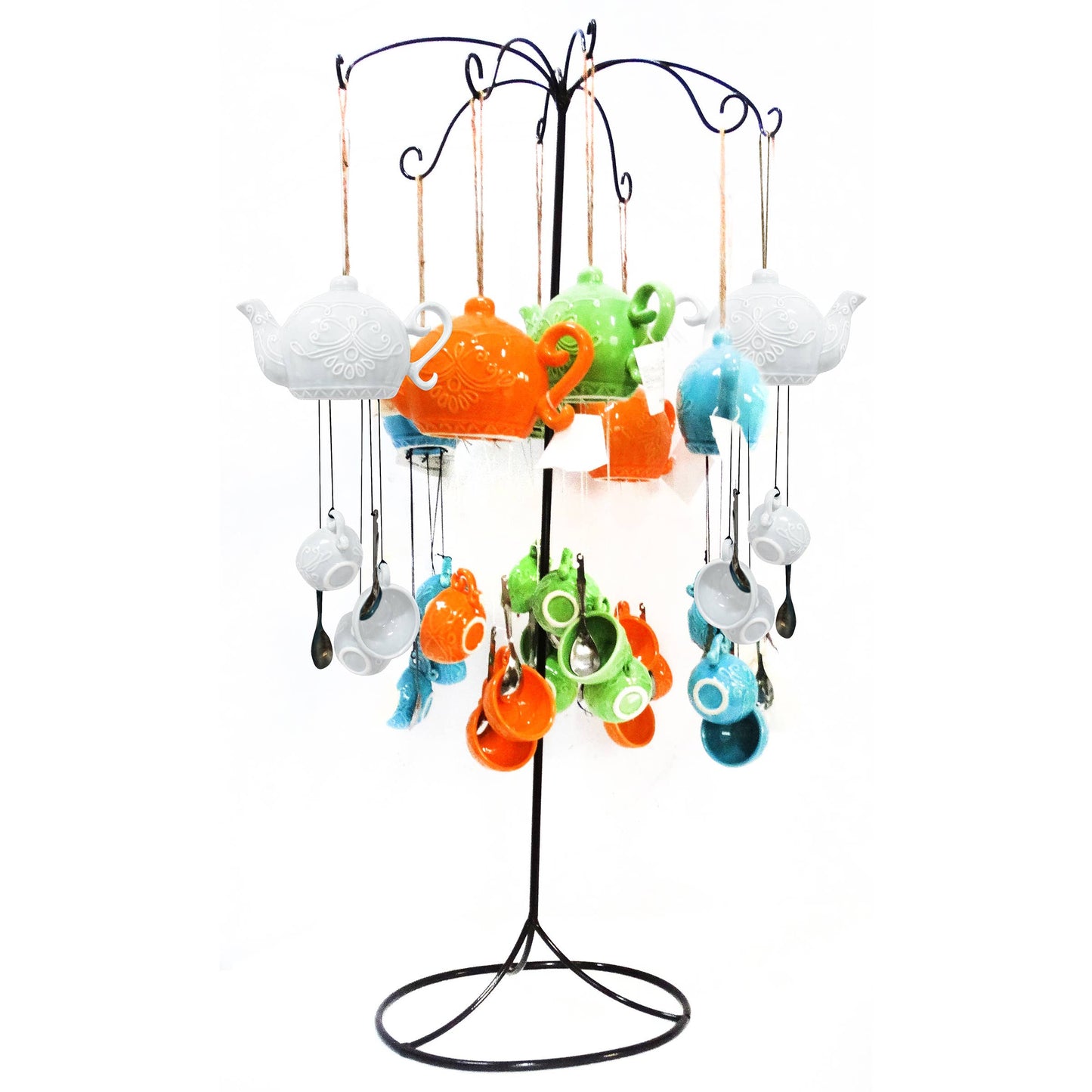 Alpine Corporation Ceramic Teacup Wind Chimes w/Display