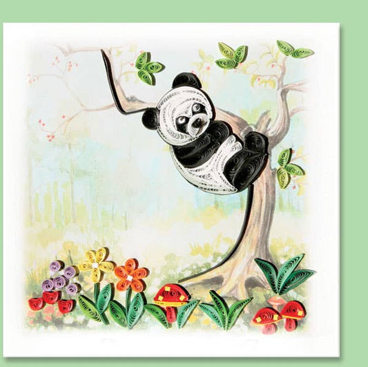 Panda claim Tree Quilling Card, Animal, everyday card AN-56