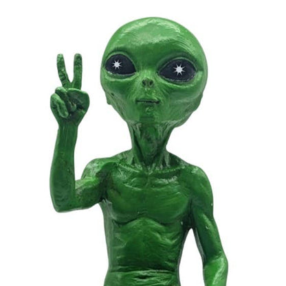 Alien Invasion Peace Dude Male Figurine 10": Green