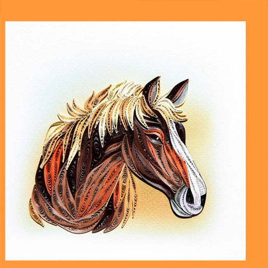 Horse Face Quilling Card ,Animal, everyday card, AN-44