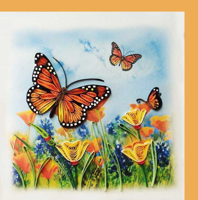 Monarch butterfly quilling card, greeting card, paper art, everyday card IC-26