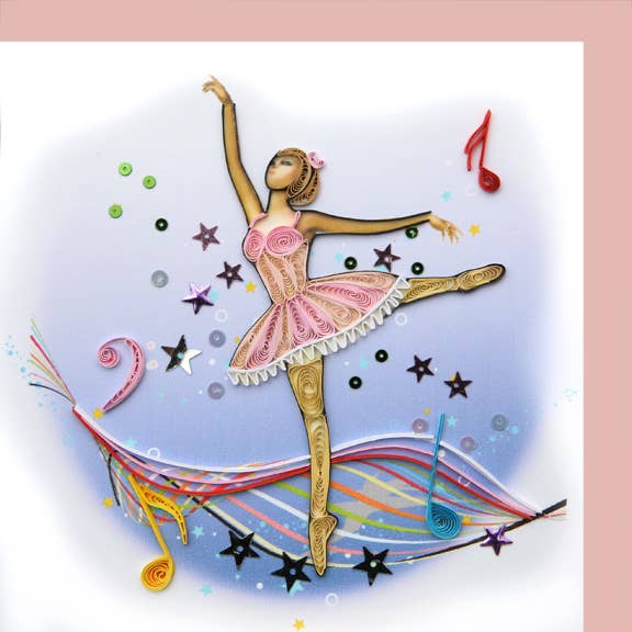 Ballet dancer Quilling card