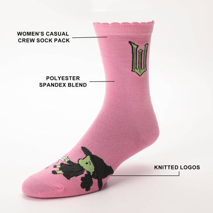 Wicked Glinda and Elphaba Casual Crew Socks 4 Pack