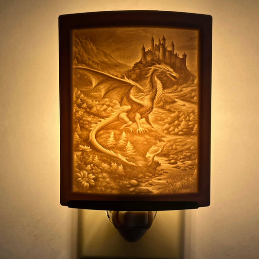 "Dragon" porcelain lithophane night light