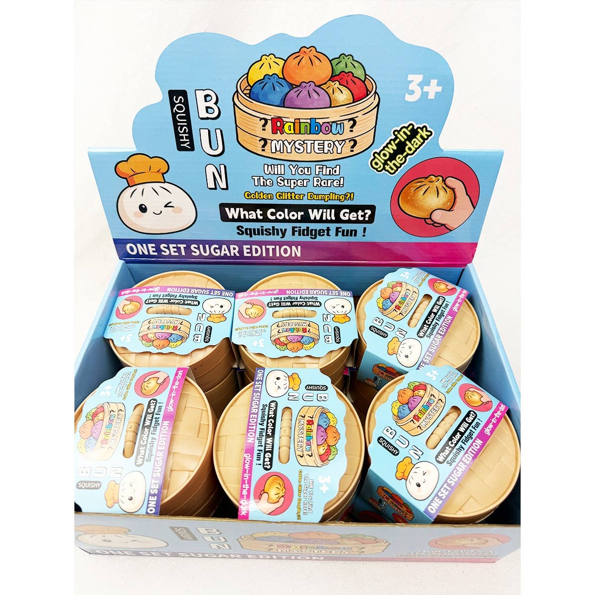 GLOW IN DARK Mystery Dumpling Squishy with Steamer- Color will Vary