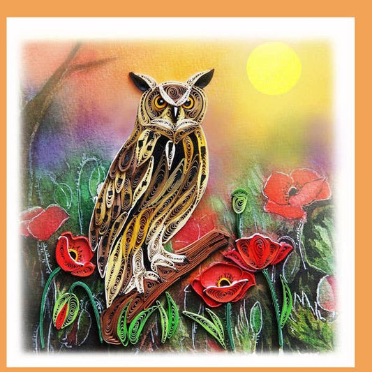 Brown Owl Quilling Card  WN-49
