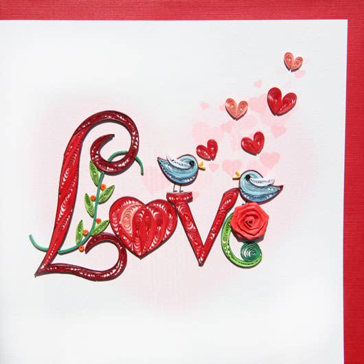 Love word quilling card, greeting card, love card LV-30