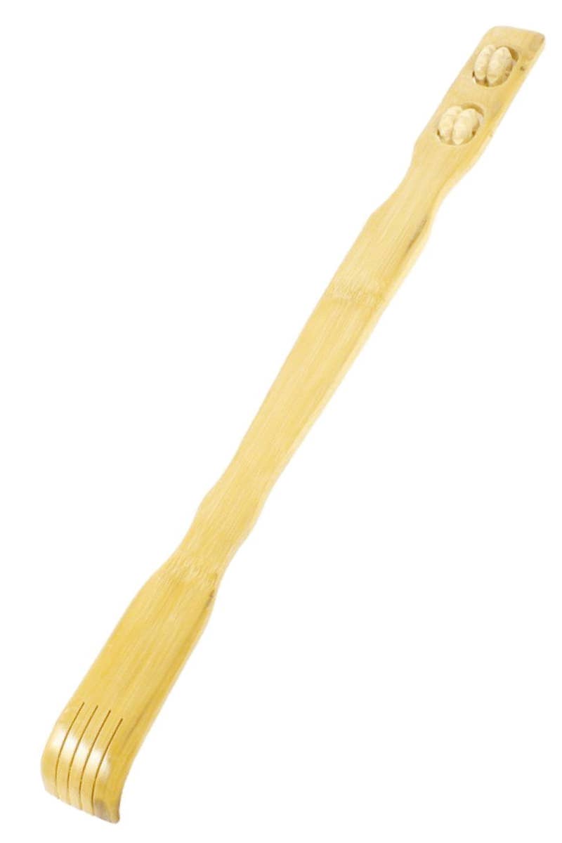 Bamboo Back Scratcher with Massage Rollers