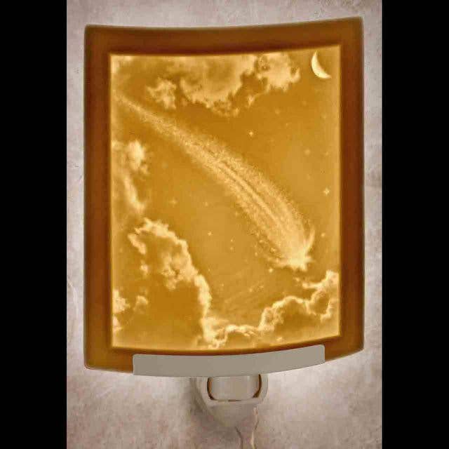 Shooting Star Porcelain Lithophane Night Light