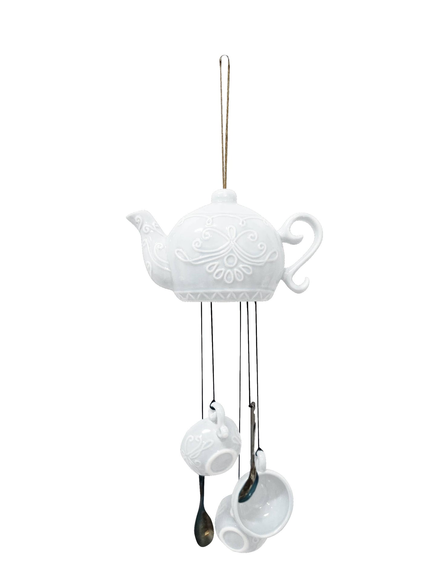 Alpine Corporation Ceramic Teacup Wind Chimes w/Display