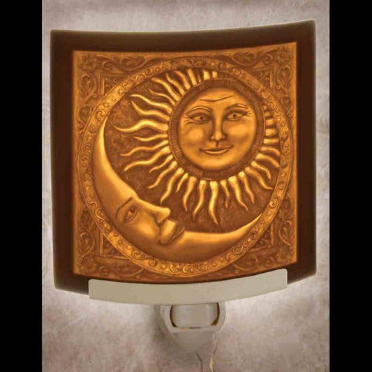 Sun and Moon Porcelain Lithophane Night Light
