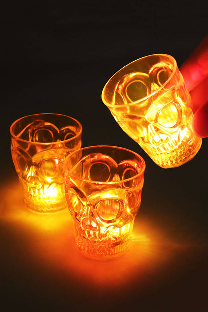 Halloween Skull Led Color Plastic Shot Glass: ONE SIZE