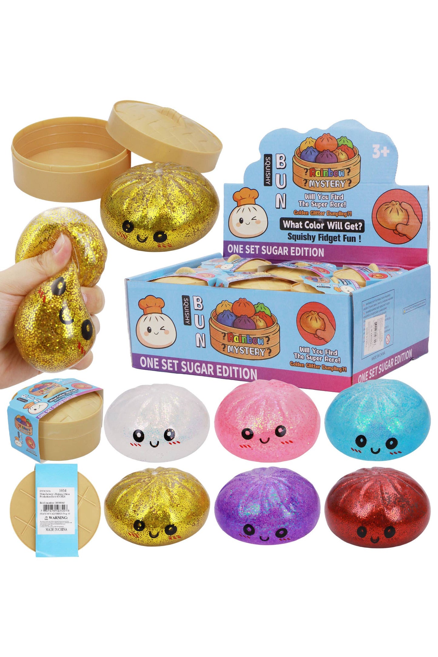 Glitter Jelly Bao Bun Dumpling Jiggly Slime Squishy