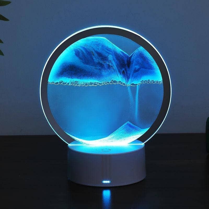 Moving Sand Painting Hourglass Sandscape 3D Led Table Lamp