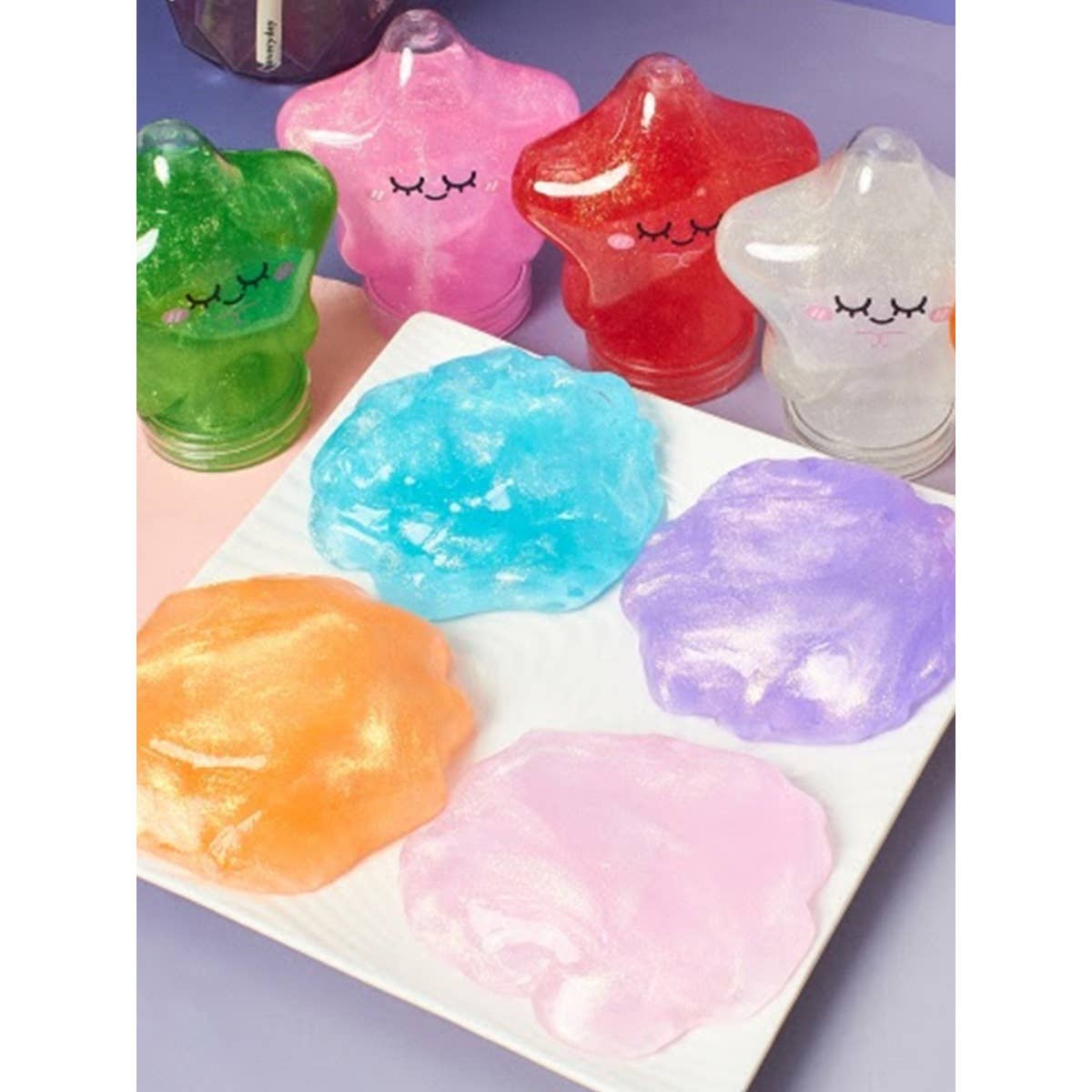 Star Shape Glittered Slime Toy