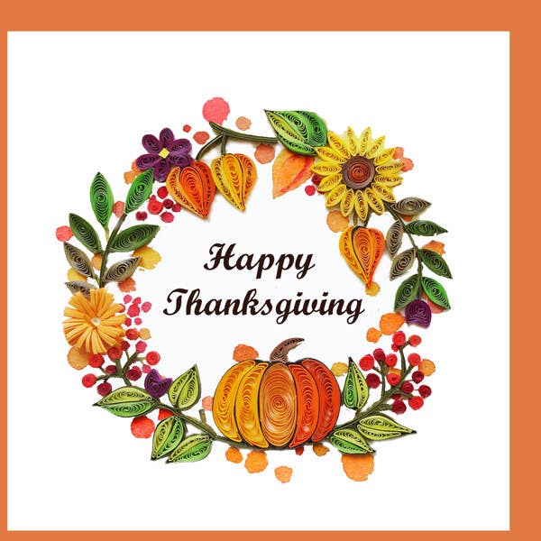 Thanksgiving wreath, quilling card SPO-18