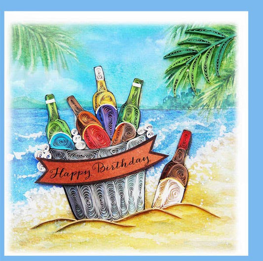 Birthday beer bucket, Quilling Card, everyday card BDAY-52