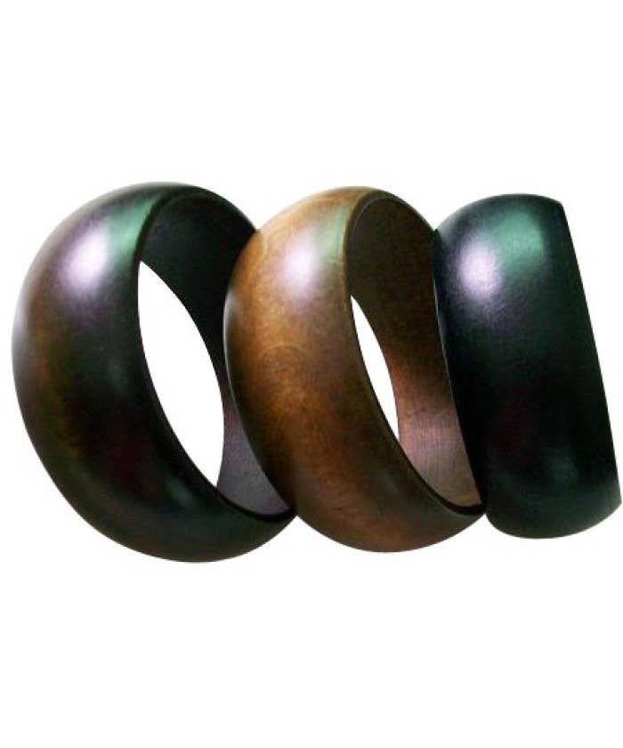 Vintage Style Large Wooden Bangles